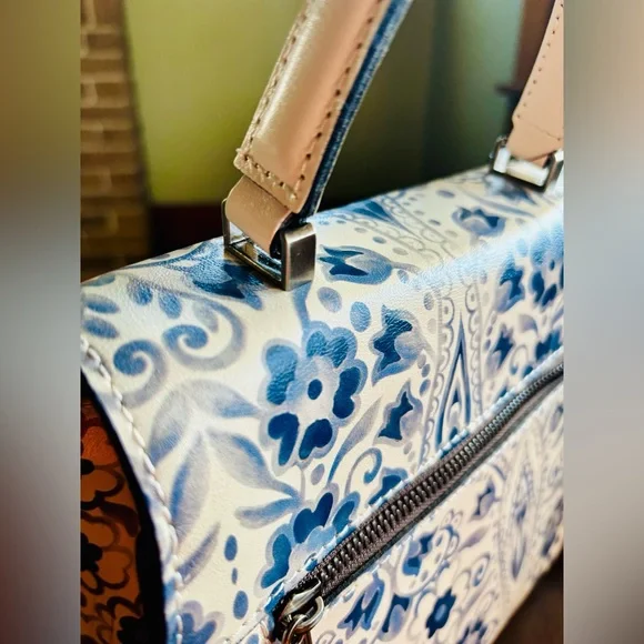 PATRICIA NASH 🦋 Chauny Leather Satchel white Italian Folklore collection. NWT - Picture 6 of 16